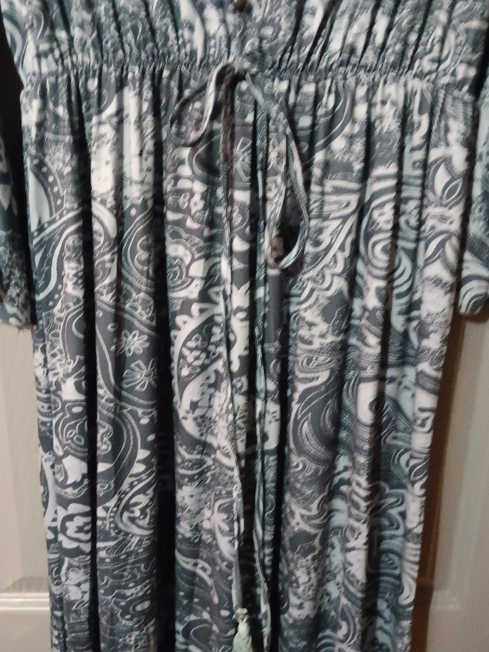 Blue Paisley V-Neck Maxi Dress - Picture 7 of 12